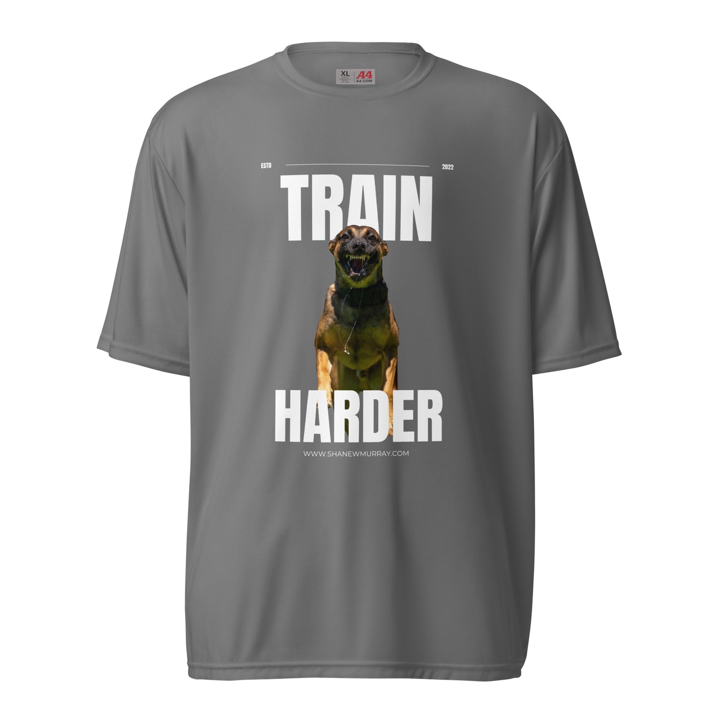 Train harder Unisex performance crew neck t-shirt