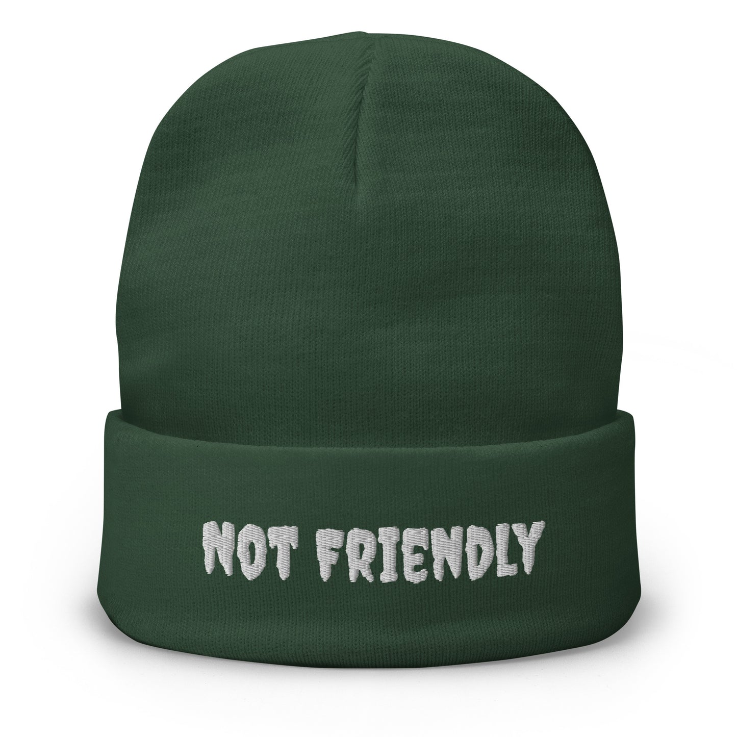 Not Friendly Embroidered Beanie