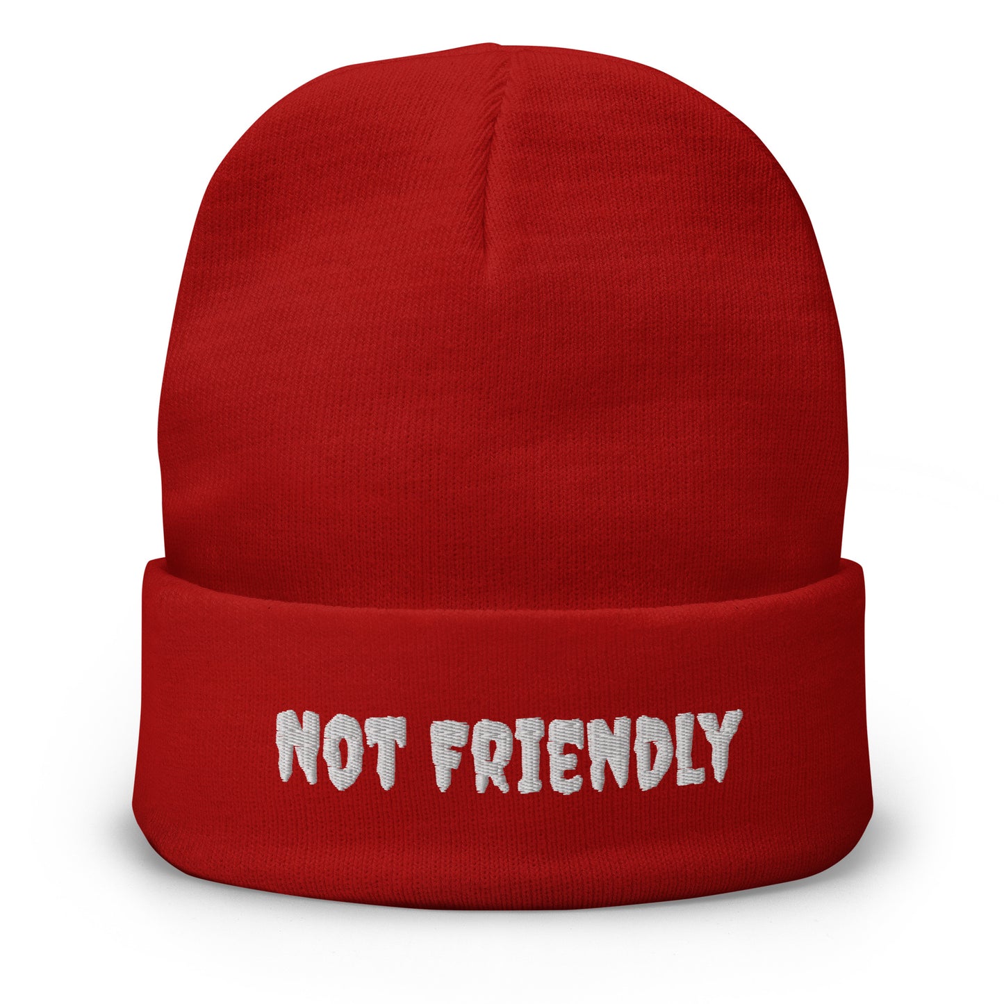 Not Friendly Embroidered Beanie