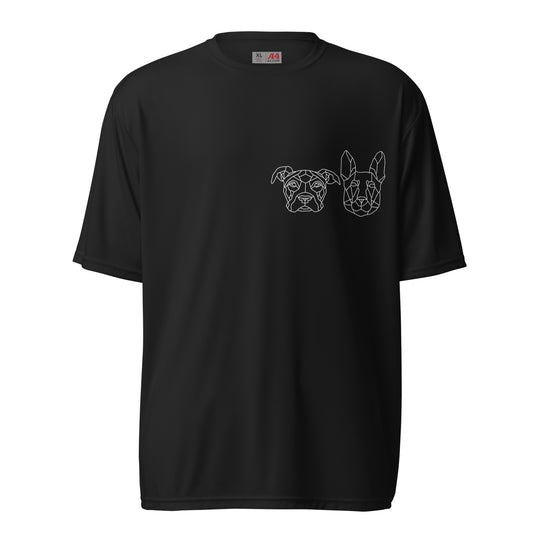 Zeus and Slim small graphic Unisex performance crew neck t-shirt