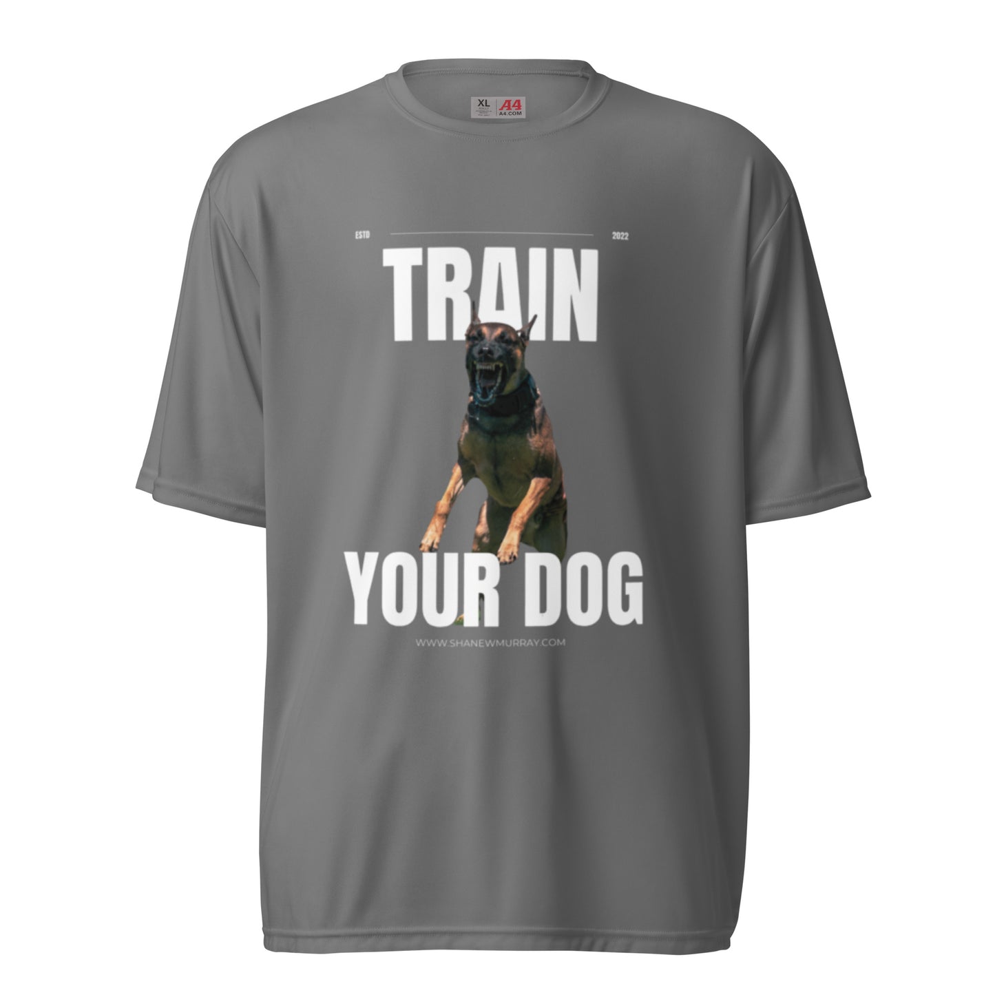 Unisex Slim "Train your dog" crew neck t-shirt